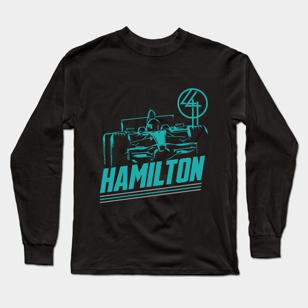 Lewis Hamilton F1 Formula One T-Shirt Formula 1 Long Sleeve T-Shirt by CGD